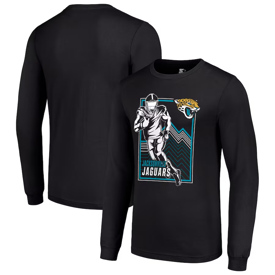 Men Jacksonville Jaguars black 2024 NFL Long sleeve T Shirts->nfl t-shirts->Sports Accessory